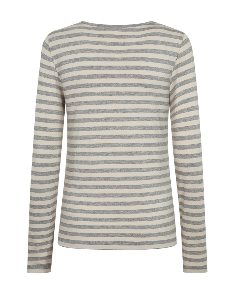 Freequent Liana T-shirt Medium Grå Melange w Moonbeam Beige