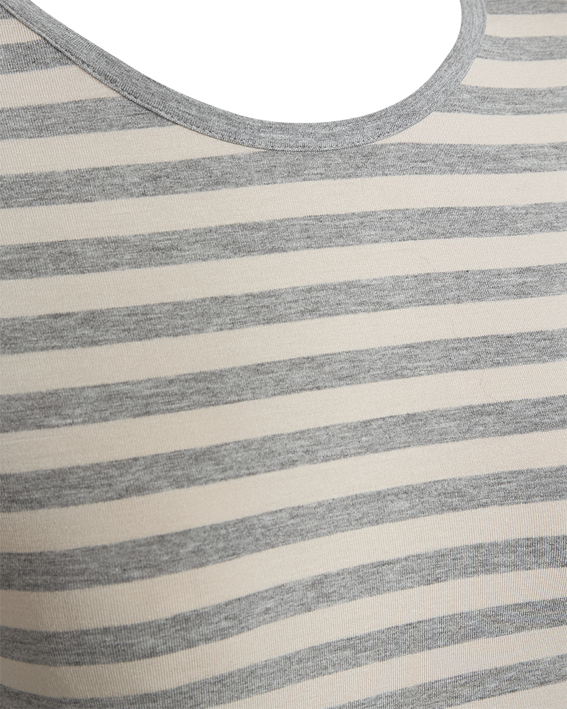 Freequent Liana T-shirt Medium Grå Melange w Moonbeam Beige