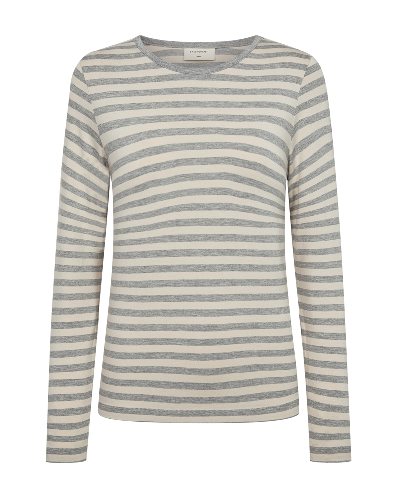 Freequent Liana T-shirt Medium Grå Melange w Moonbeam Beige