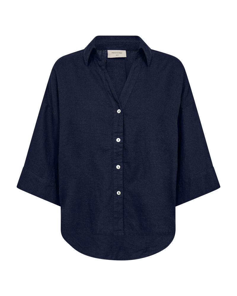 Freequent Lava Skjorte Navy Blå
