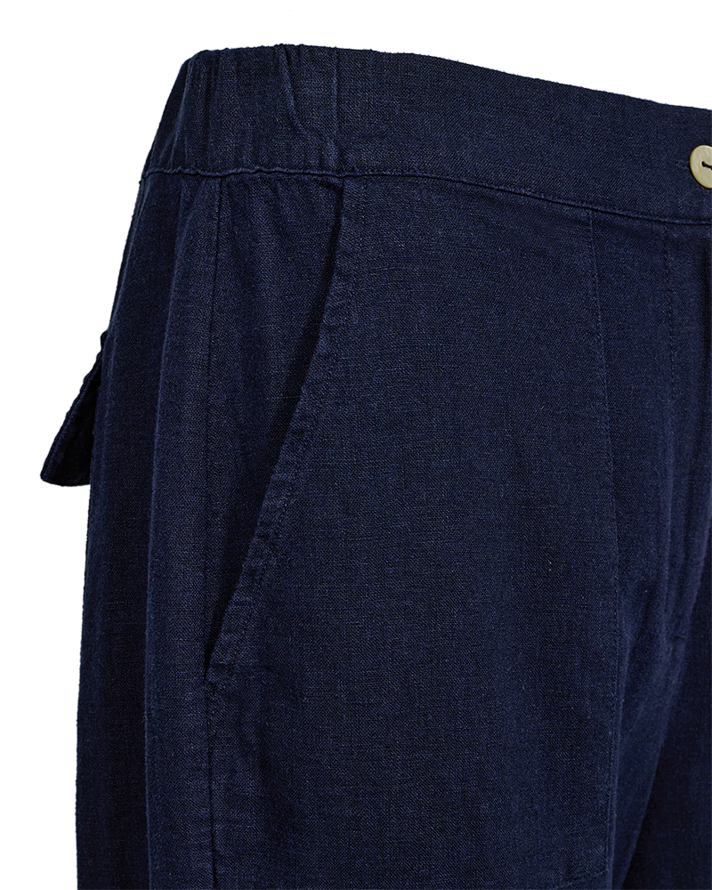 Freequent Lava Buks Leg Pleat Navy Blå