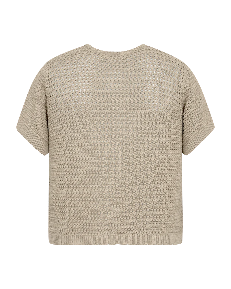 Freequent Tota Cardigan Hole Pattern Silver Mink Beieg