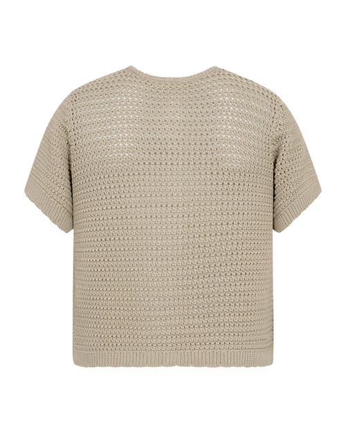 Freequent Tota Cardigan Hole Pattern Silver Mink Beieg