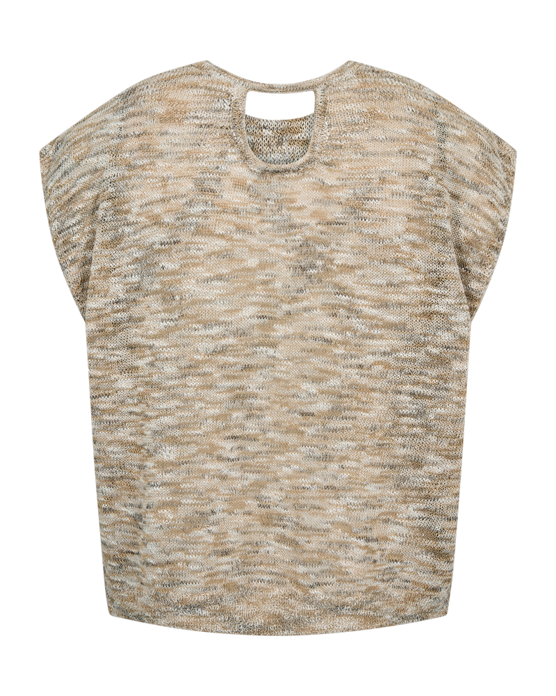 Freequent Valter Top Silver Mink Brun w Brilliant Hvid
