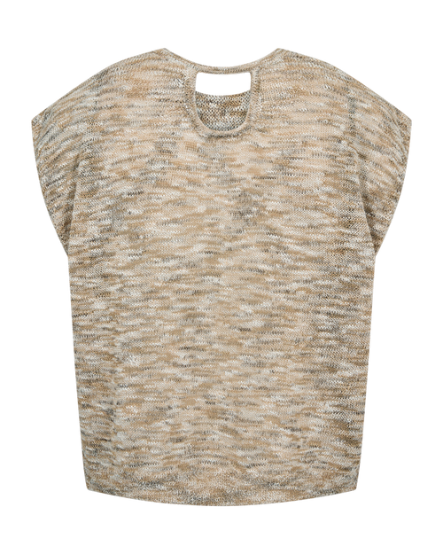 Freequent Valter Top Silver Mink Brun w Brilliant Hvid