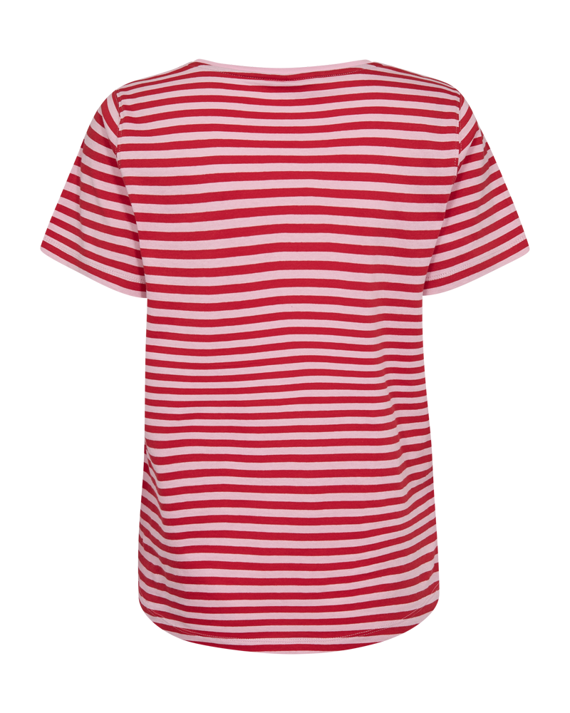 Freequent Mian T-shirt Stribet Sweet Lilla True Rød