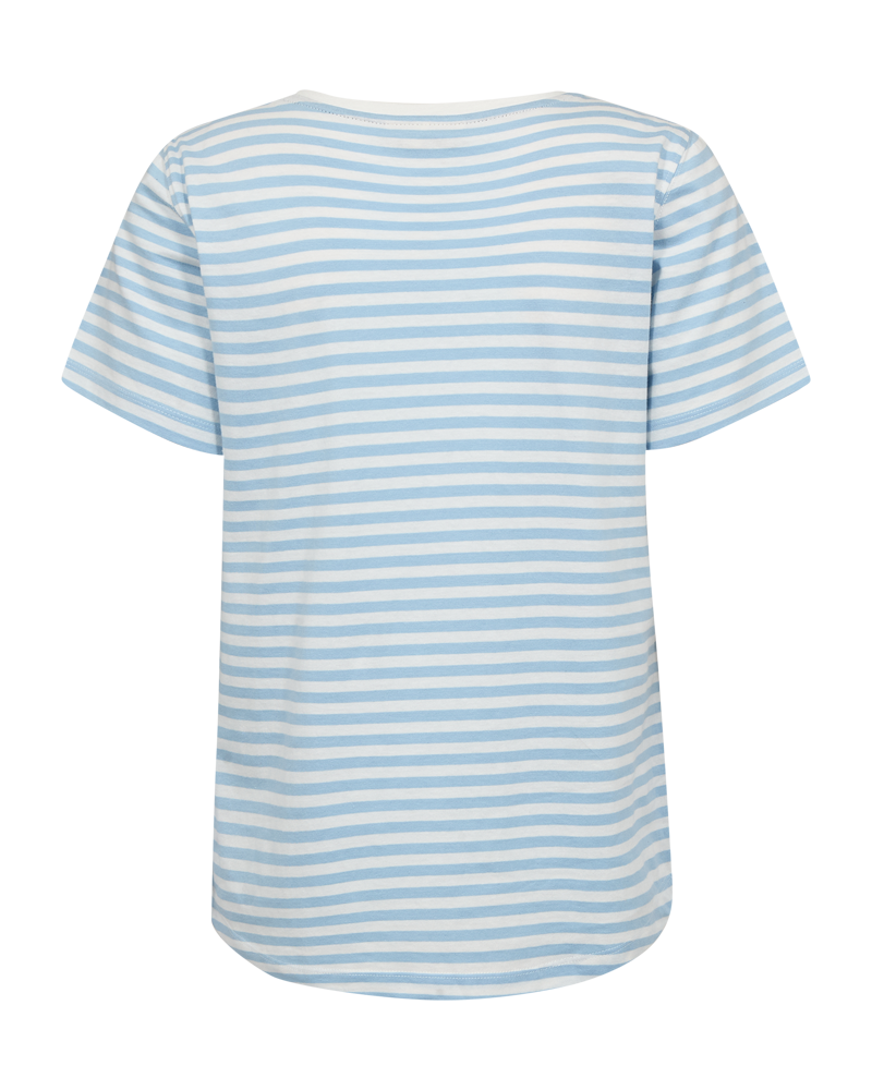 Freequent Mian T-shirt Stribet Star Off White Bell Blå