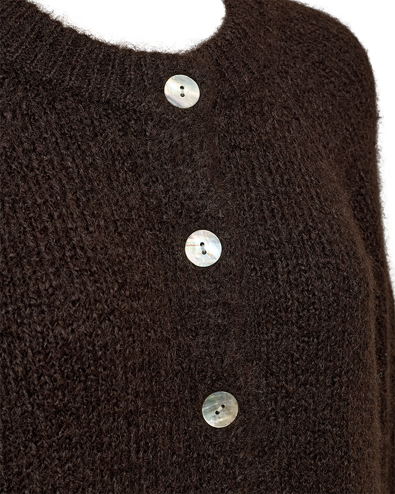 Freequent Grslulu Cardigan Mole Brun Melange