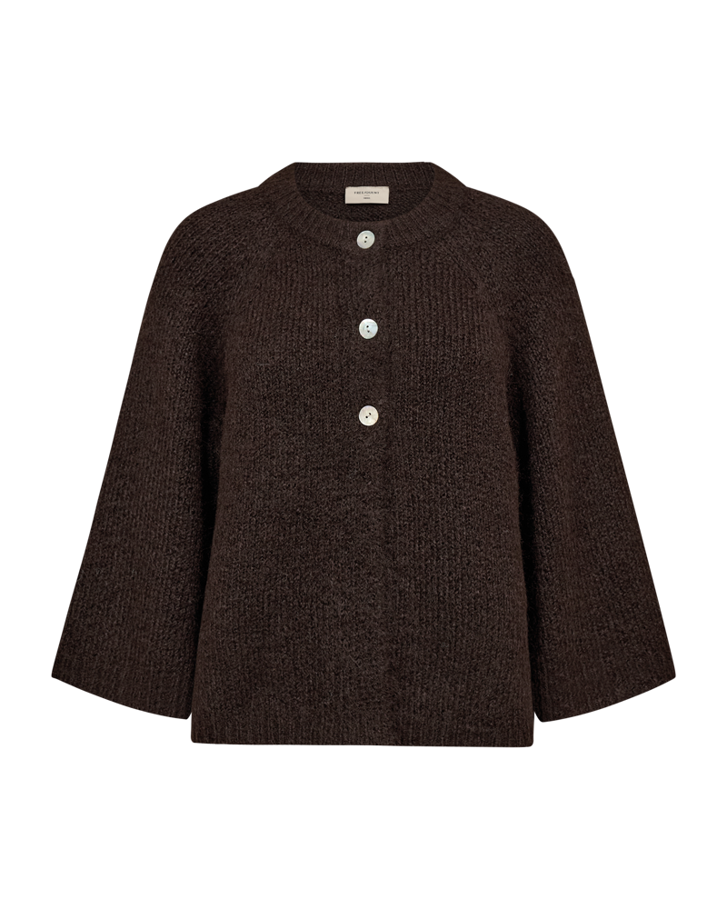 Freequent Grslulu Cardigan Mole Brun Melange