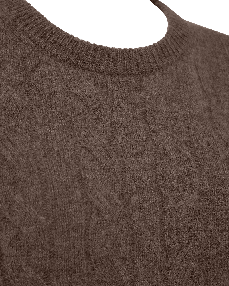 Freequent Winka Strik Pullover Uld Morel Melange Brun