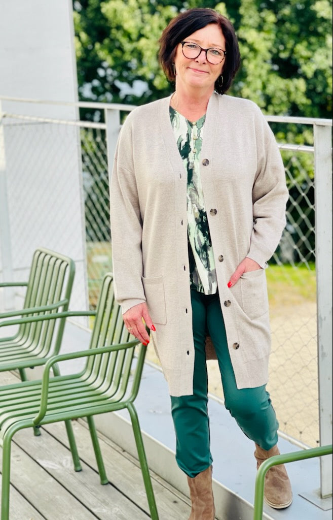 Freequent Ani Cardigan Silver Mink Lys Brun