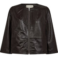 Pieszak PD Lanni Jakke 3/4 Sleeve Leather Coffee Sort Brun