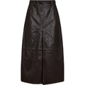 Pieszak PD Lanni Nederdel Pleat Leather Coffee Sort Brun