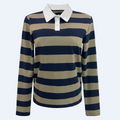 Liberte Polo Skjorte Langærmet Stribet Army Navy