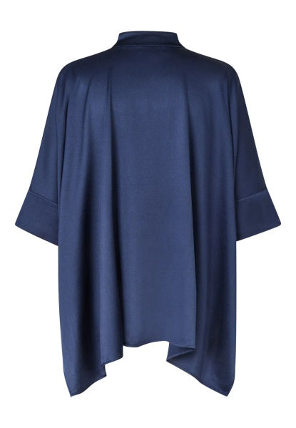 Dea Kudibal MANDY Bluse w Stand Collar Optical Blå
