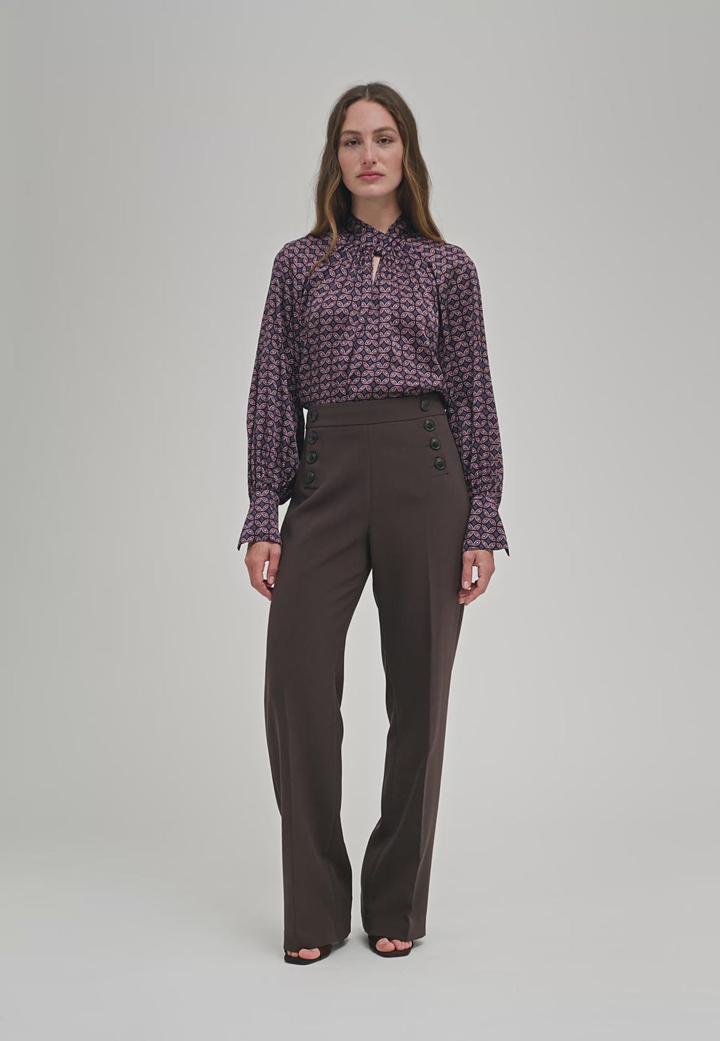 Dea Kudibal MADELAINE Bluse w Drape Detail Eclipse Moonlight Blå Lilla