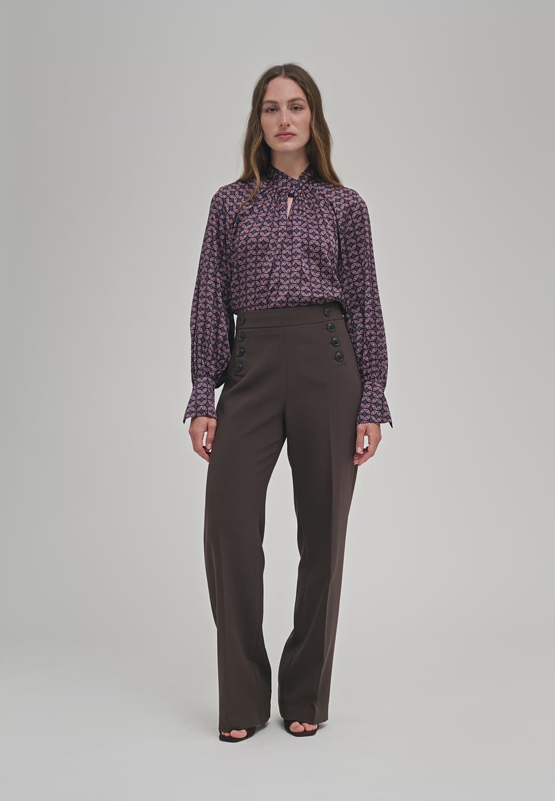 Dea Kudibal MADELAINE Bluse w Drape Detail Eclipse Moonlight Blå Lilla