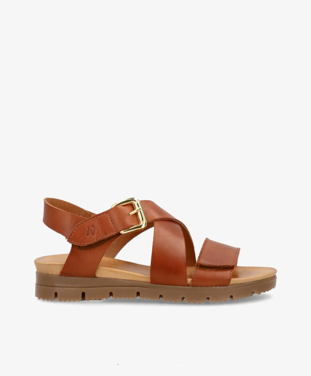ShoeDesign VERONA Sandal Kilehæl Læder Brandy Mellembrun