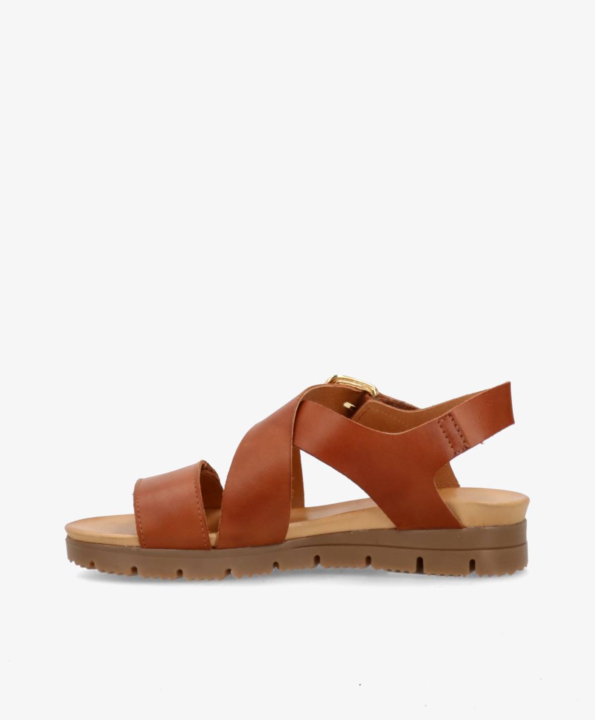 ShoeDesign VERONA Sandal Kilehæl Læder Brandy Mellembrun