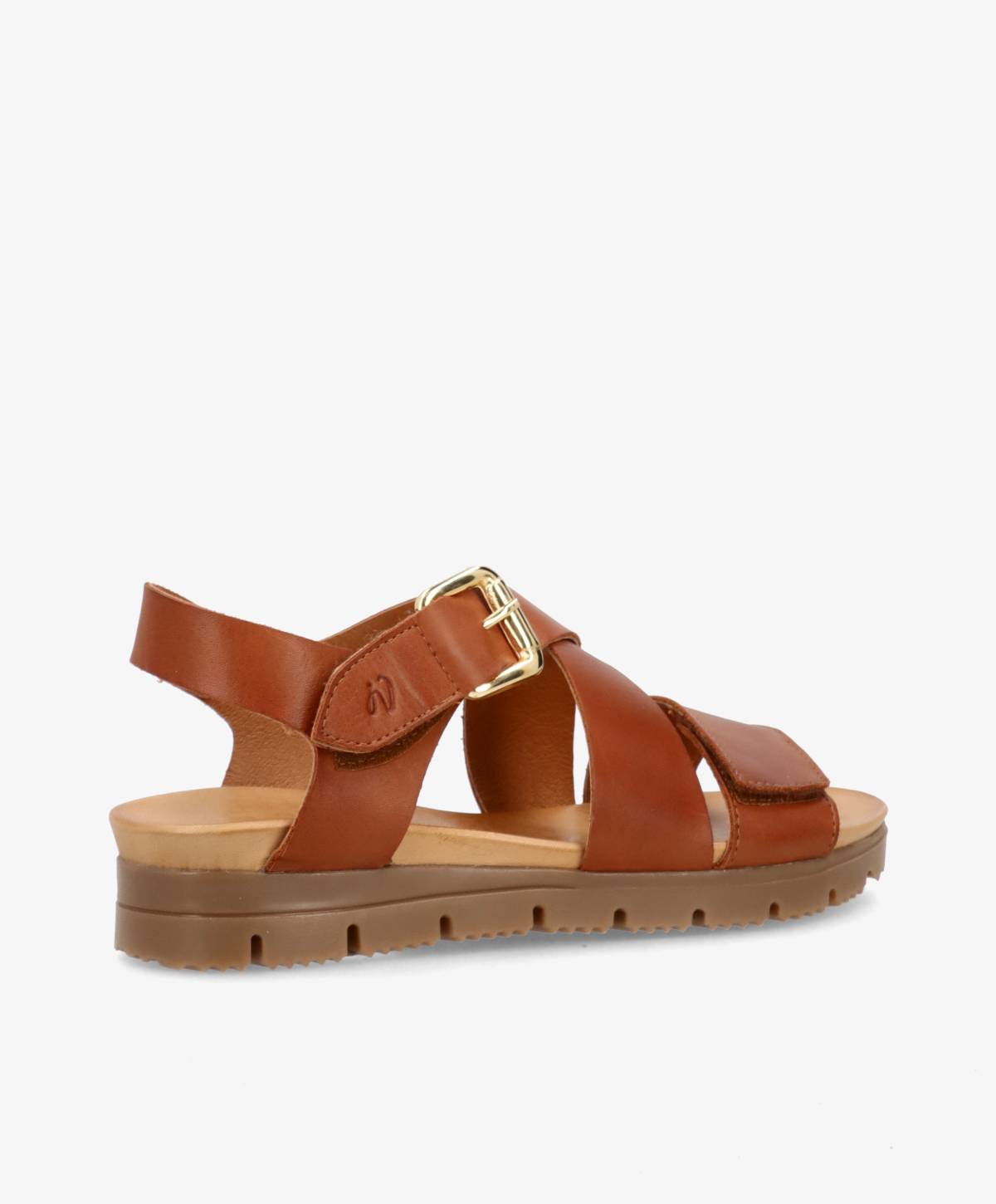 ShoeDesign VERONA Sandal Kilehæl Læder Brandy Mellembrun