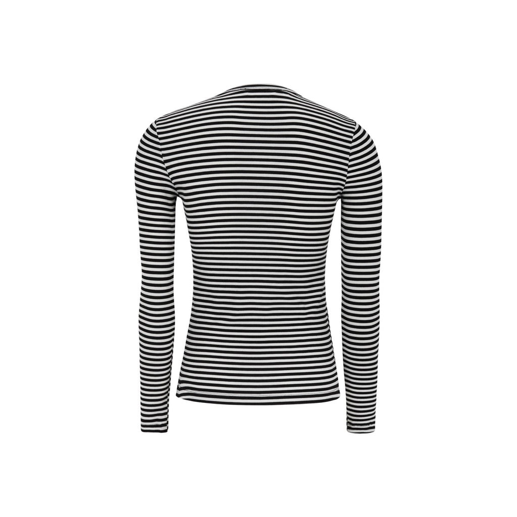 Soft Rebels Fenja Top Stribet O-Neck Sort