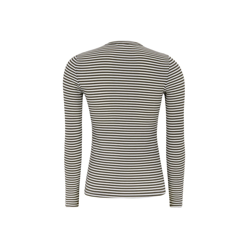 Soft Rebels Fenja Top Stribet O-Neck Morel Brun