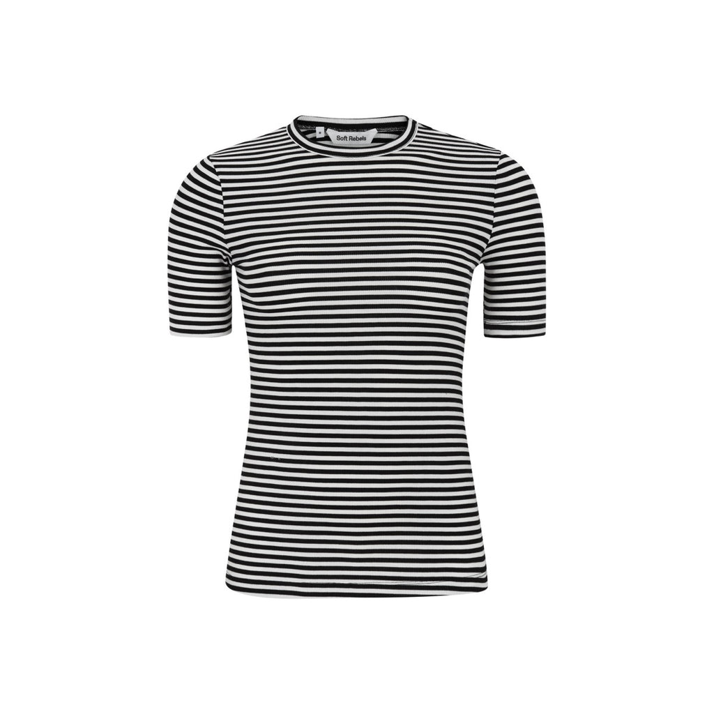 Soft Rebels Fenja Stribet Top Sort