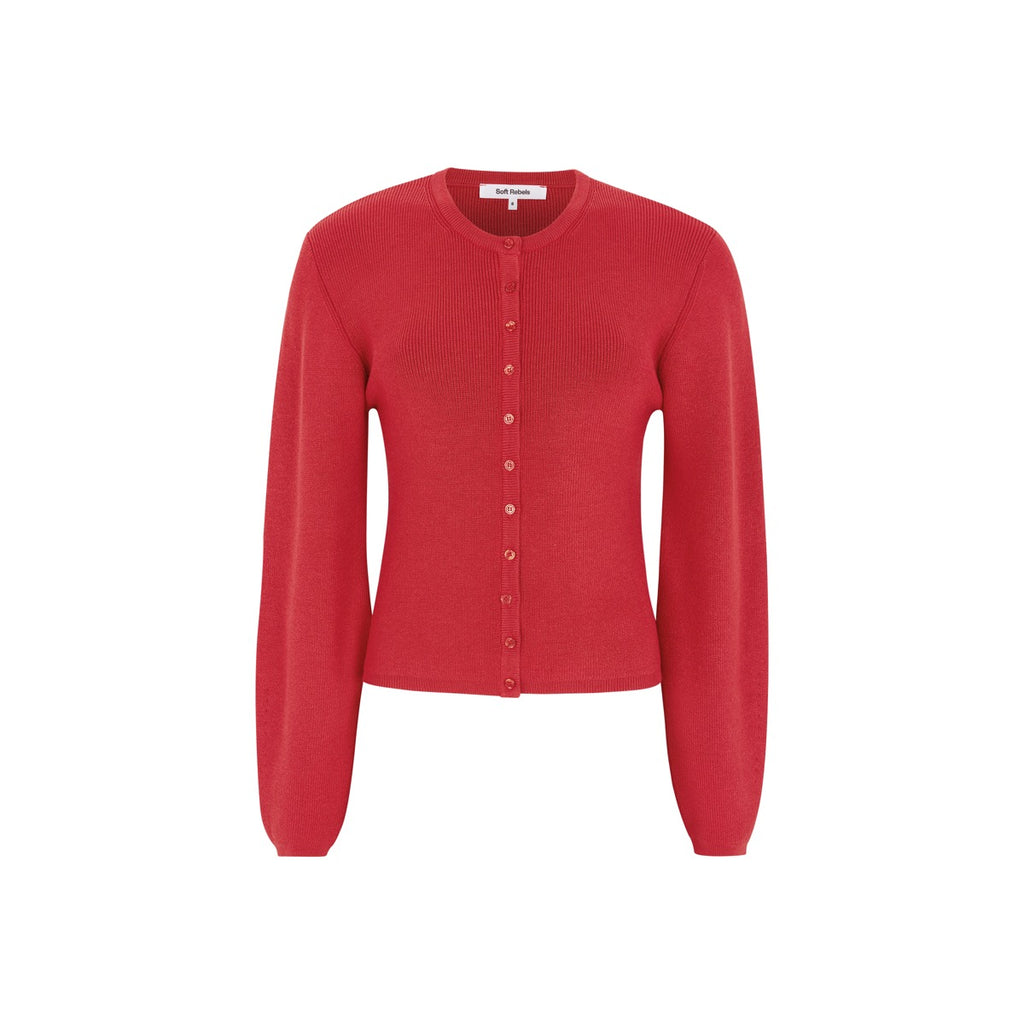 Soft Rebels Mushi Strik Cardigan Racing Rød