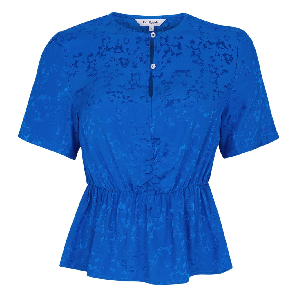 Soft Rebels Sage SS Bluse Victorian Blå