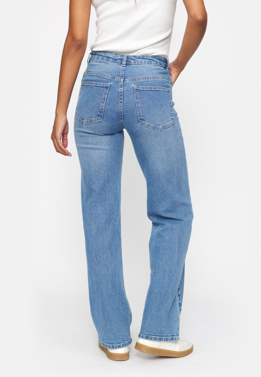 Soft Rebels Willa Midwaist Wide Jeans True Blå