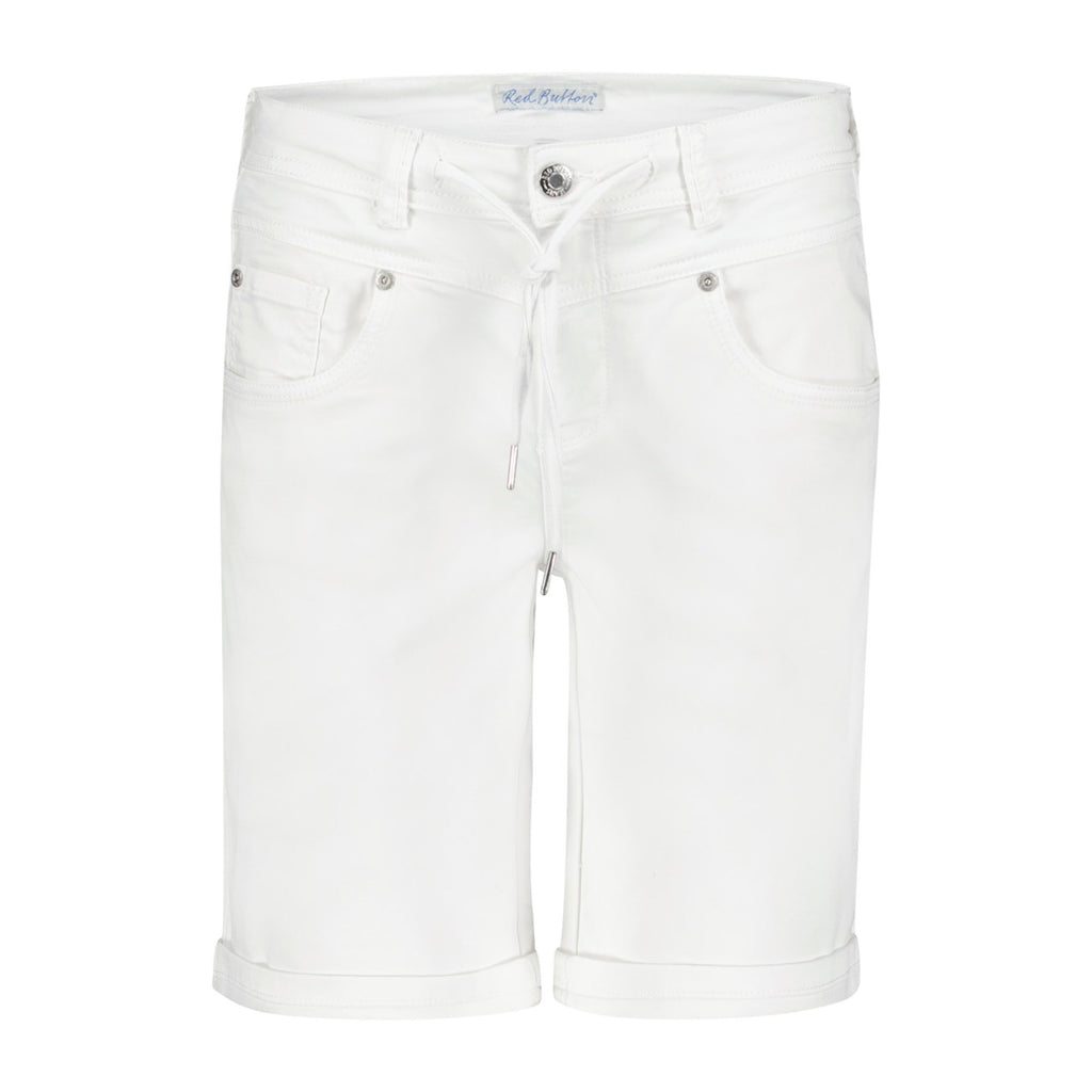 Red Button Relax Shorts Jog Hvid
