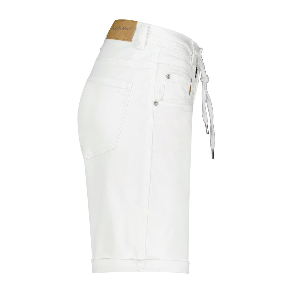 Red Button Relax Shorts Jog Hvid