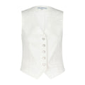 Red Button Vest Off White Hvid