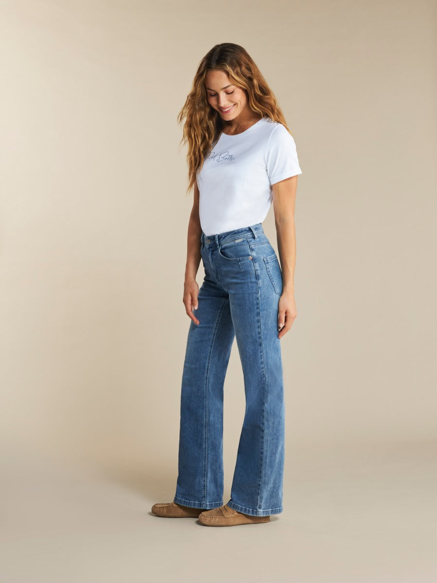 Red Button Colette Jeans High Rise L31 Stone Used Blå