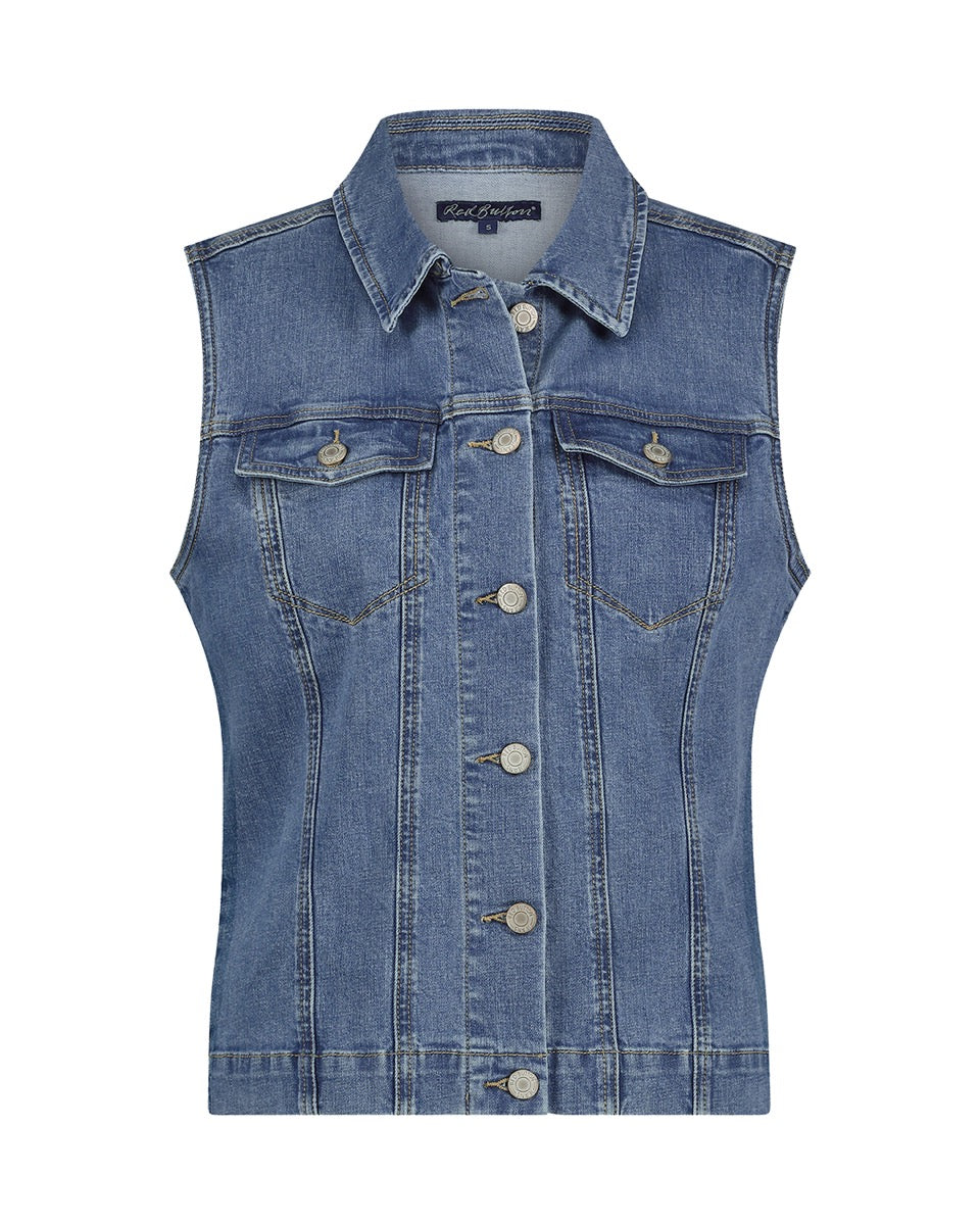 Red Button Joekie Vest Midstone Denim Blå