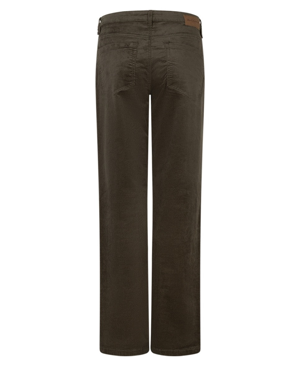 Red Button Claudette Shiny Bukser Cord L32 Khaki Grøn