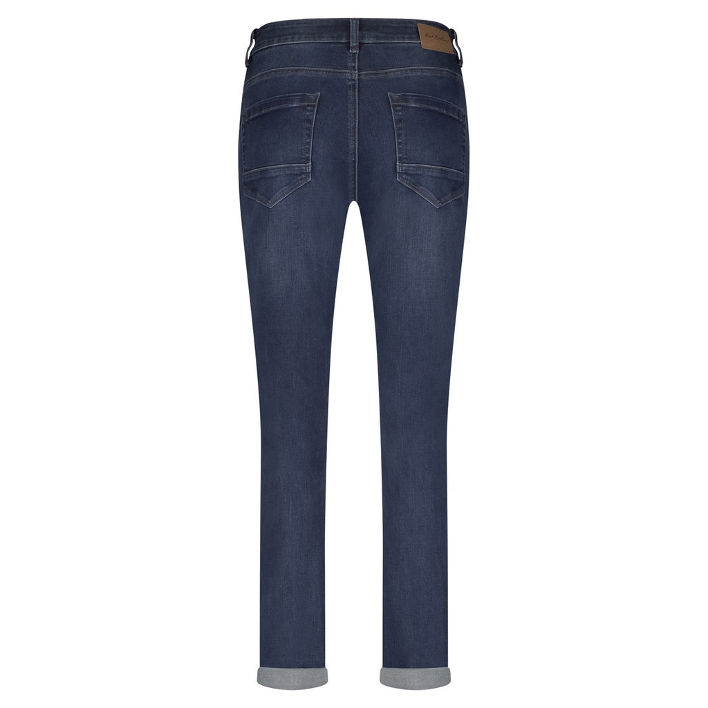 Red Button Kate Jeans Embroidery Dark Stone Used Blå