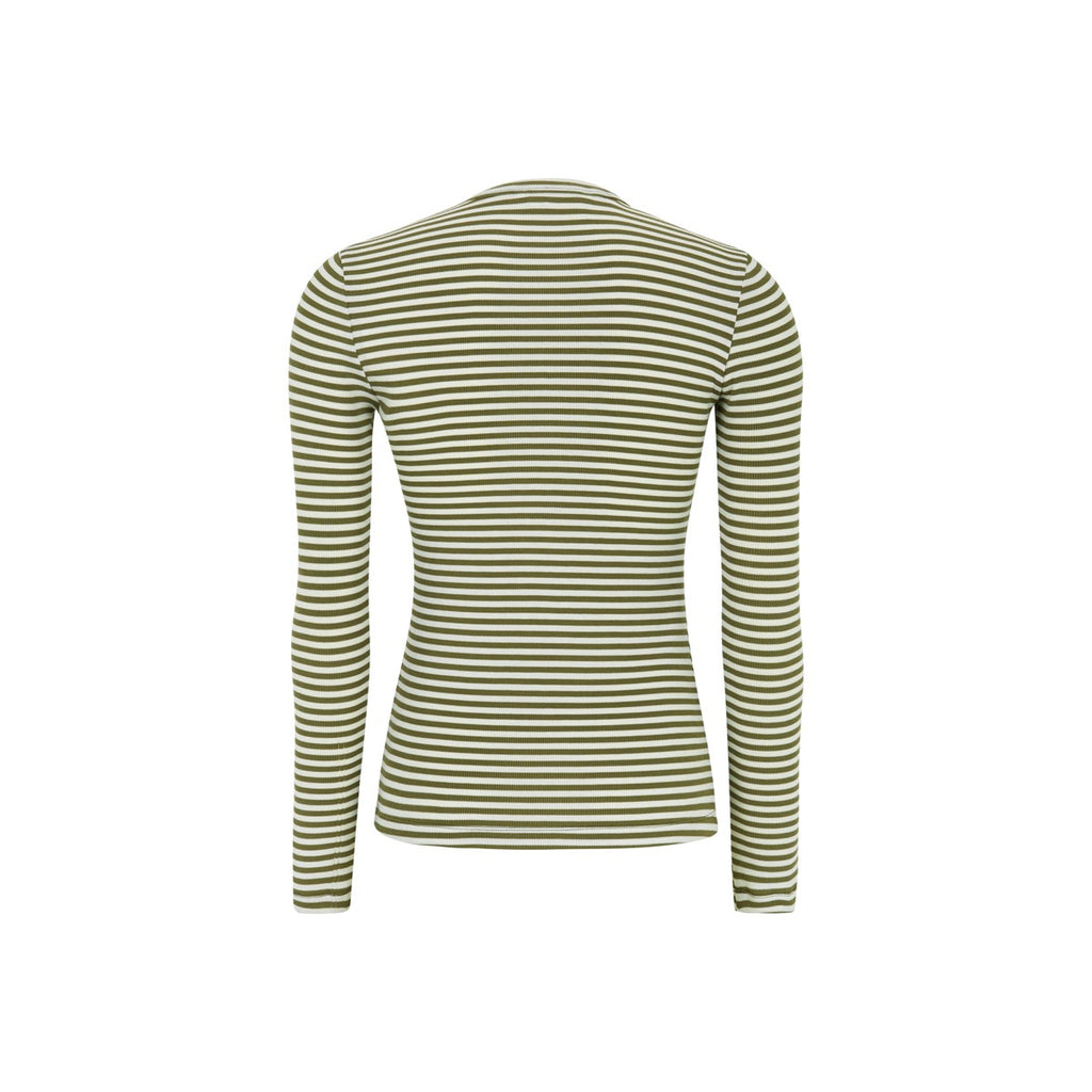 Soft Rebels Fenja Top Stribet O-Neck Martini Oliven Grøn