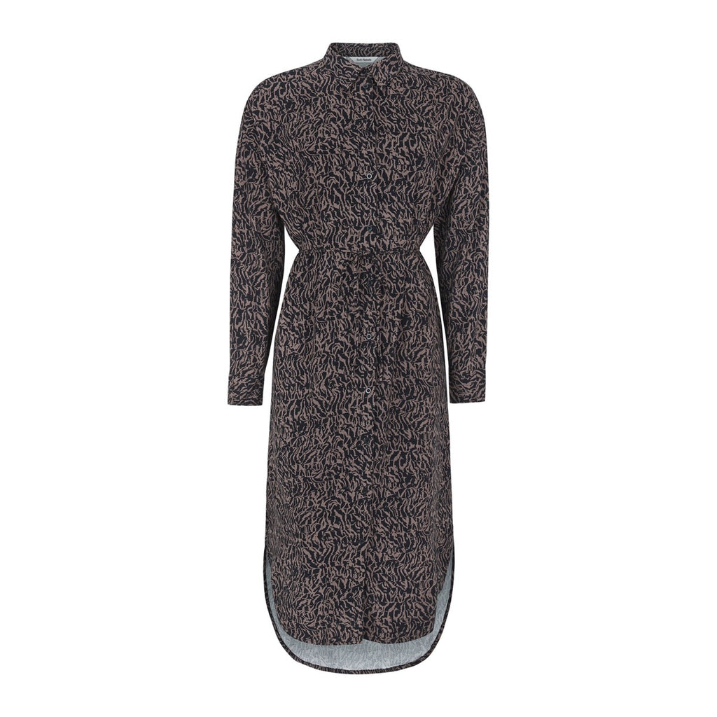 Soft Rebels Freedom Midi Skjorte Kjole Dyre Print Kaffe