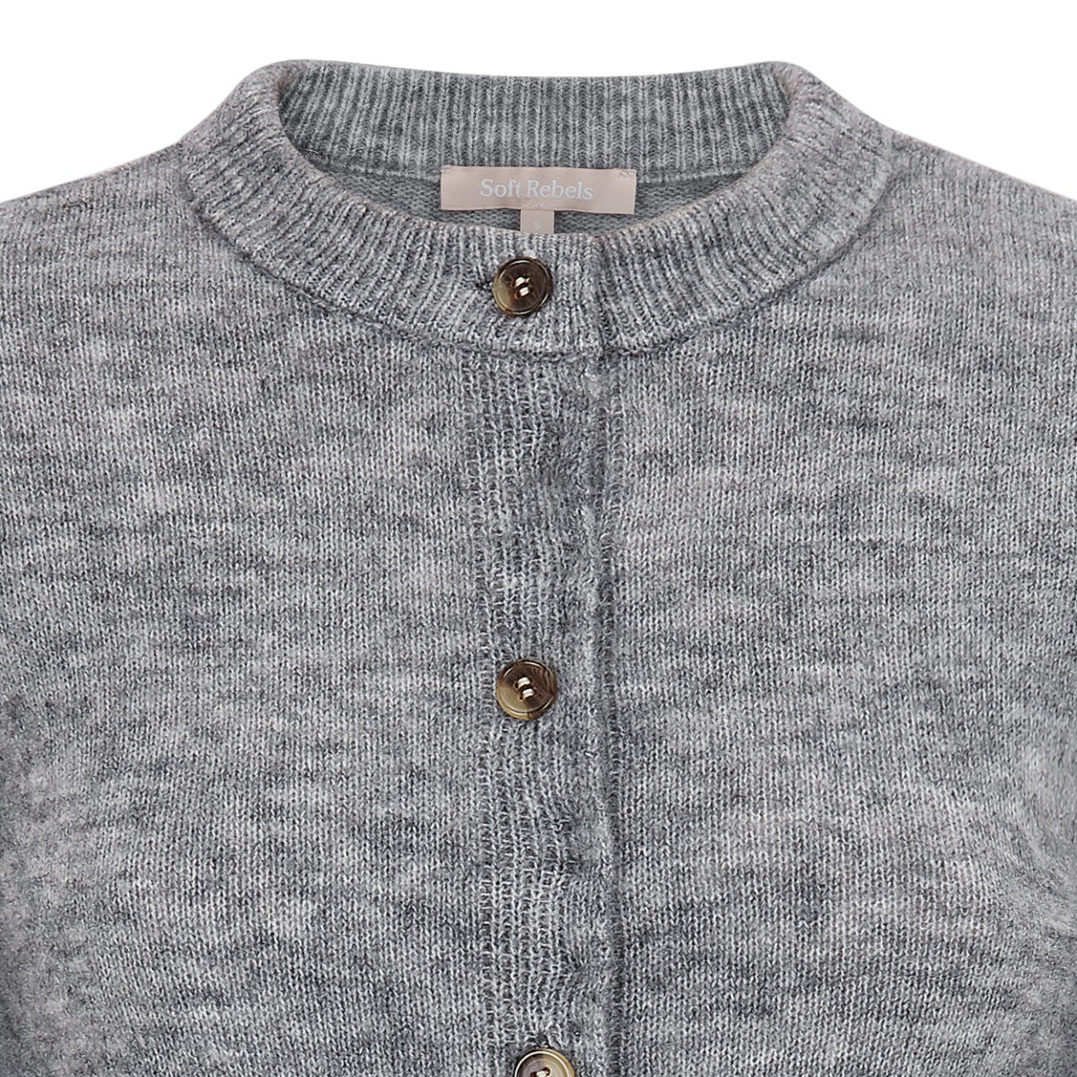 Soft Rebels Allison O Neck Strik Cardigan Medium Grå