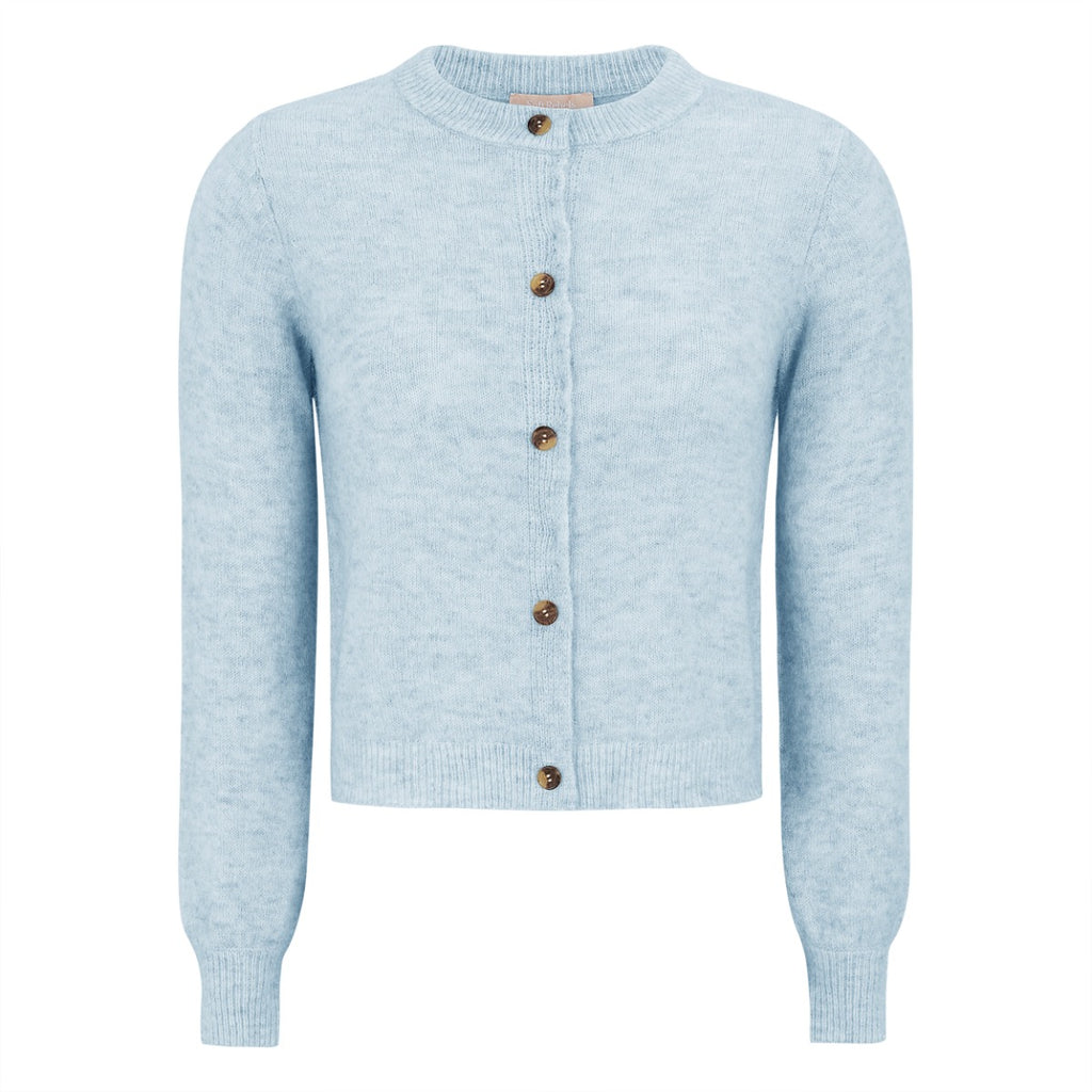 Soft Rebels Allison O Neck Cardigan Cashmere Blue