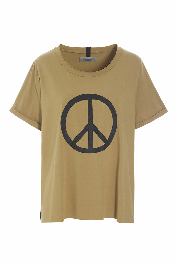 HSCPH T-shirt Peace Print Olive Grøn