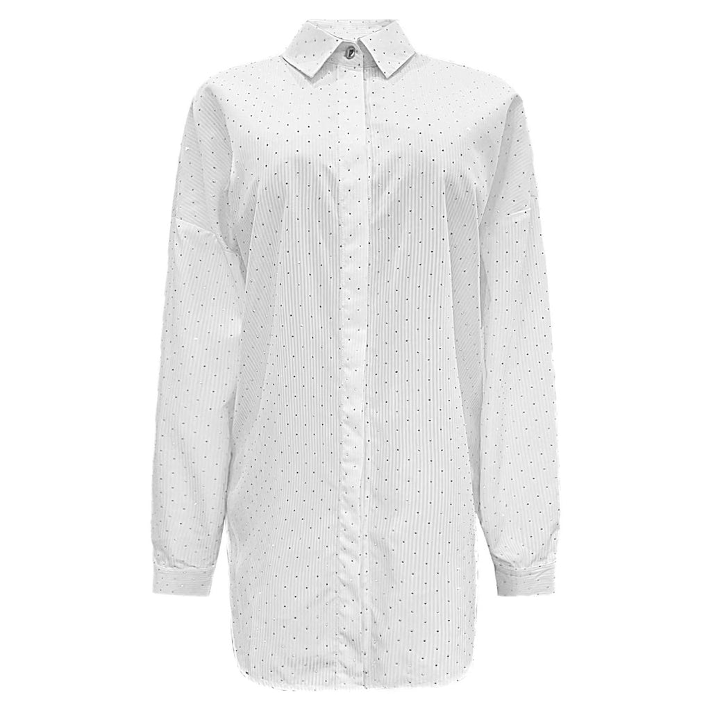 Liberte Sara LS Skjorte Diamond Striber Hvid