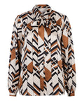 ESQUALO Bluse Bow Escape Brun Beige