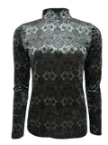 YAYA Soft Velvet high neck top Floral Print